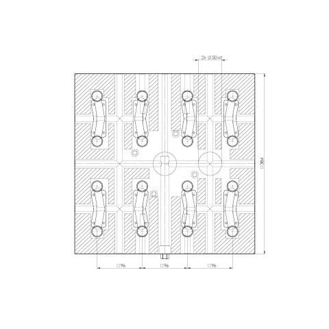 45740: Rasterplatte Quick•Point® 96 (Technische Zeichnung )