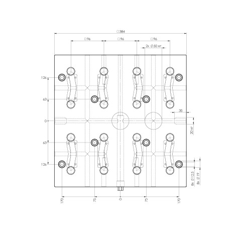 45741: Placa de grade Quick•Point® 96 (Disegno tecnico )