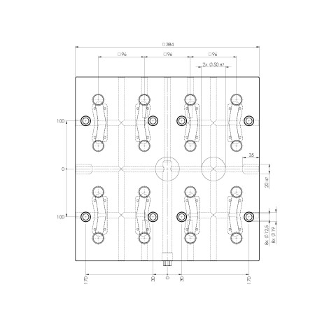 45742: Placa de grade Quick•Point® 96 (Disegno tecnico )