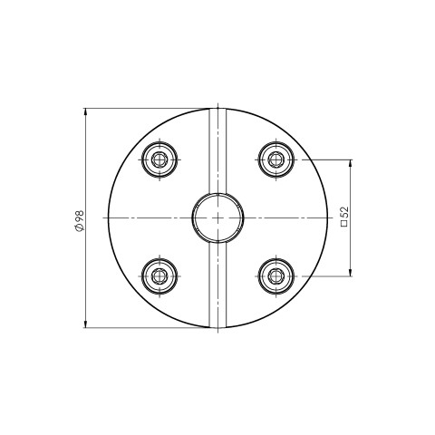 Dessin technique 41032: Preci•Point 52 Mandrin à pinces pour pinces ER 32, plage de serrage Ø 3 - 20 mm