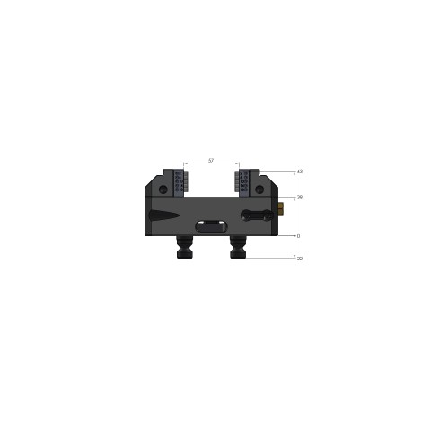 Dessin technique 42057-77: Vario•Tec 77 Étau de centrage Largeur des mors 77 mm plage de serrage max. 57 mm