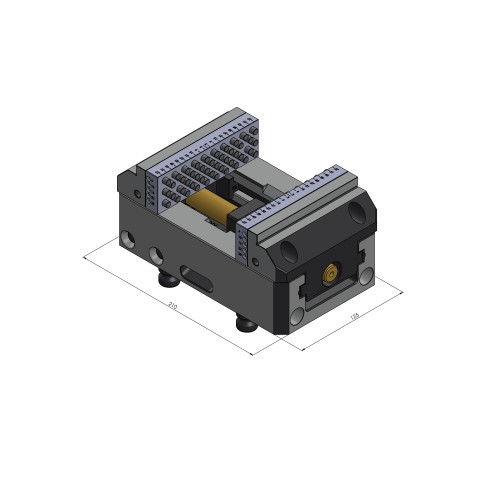 Dessin technique 42102-125: Vario•Tec 125 Étau de centrage largeur des mors 125 mm plage de serrage max. 100 mm