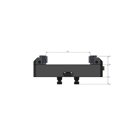 Dessin technique 42137-77: Vario•Tec 77 Étau de centrage Largeur des mors 77 mm plage de serrage max. 137 mm