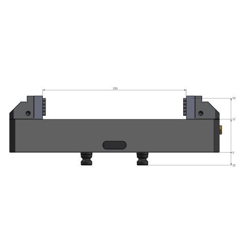 Dessin technique 42252-125: Vario•Tec 125 Étau de centrage largeur des mors 125 mm plage de serrage max. 250 mm