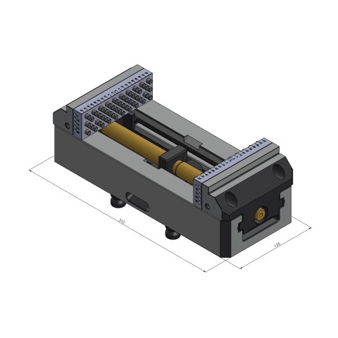 Dessin technique 42252-125: Vario•Tec 125 Étau de centrage largeur des mors 125 mm plage de serrage max. 250 mm