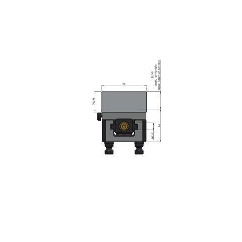 Dessin technique 44160-77: Avanti 77 Etau à serrage doux Largeur des mors 77 mm plage de serrage max. 165 mm