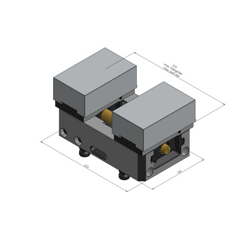 Dessin technique 44205-125: Avanti 125 Etau à serrage doux Largeur des mors 125 mm plage de serrage max. 210 mm