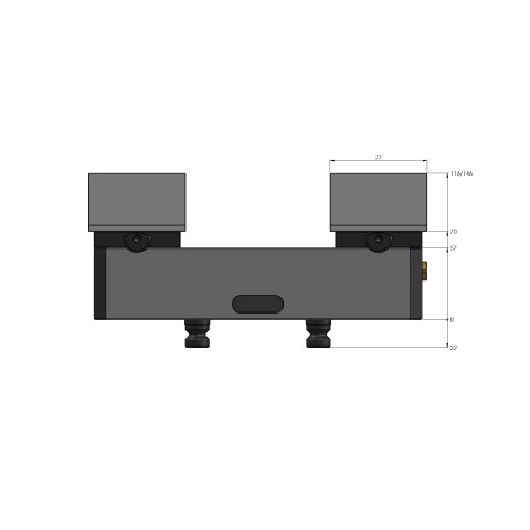 Dessin technique 44255-125: Avanti 125 Etau à serrage doux Largeur des mors 125 mm plage de serrage max. 260 mm