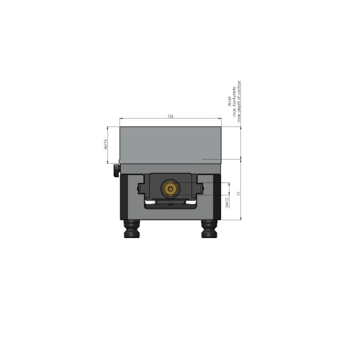 Dessin technique 44255-125: Avanti 125 Etau à serrage doux Largeur des mors 125 mm plage de serrage max. 260 mm