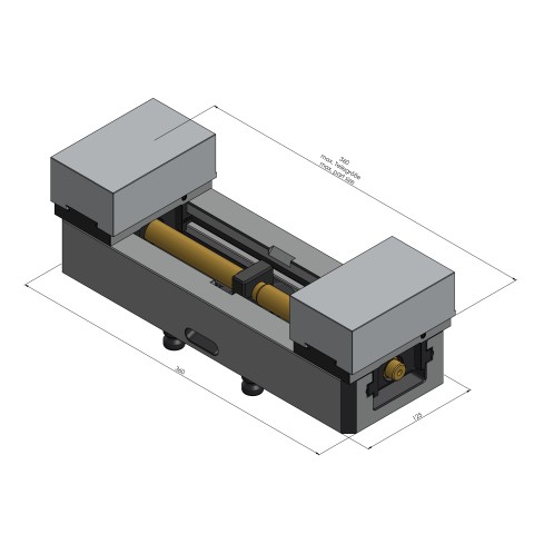 44355-125: Etau à serrage doux Avanti 125 (Dessin technique )