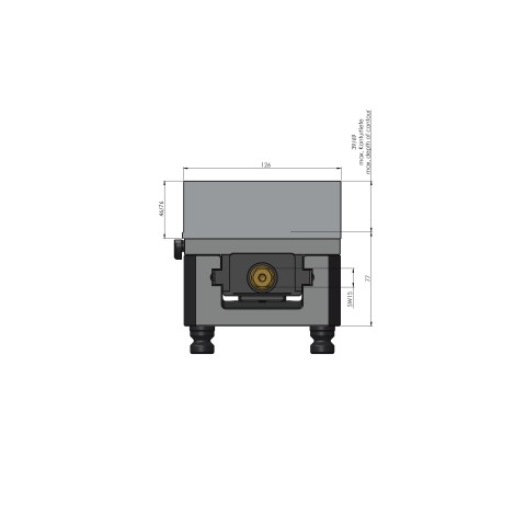 Dessin technique 44355-125: Avanti 125 Etau à serrage doux Largeur des mors 125 mm plage de serrage max. 360 mm