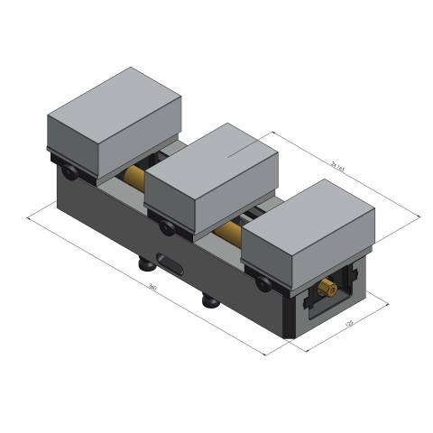 44355-TG125: Semelle centrale + vis de serrage Avanti 125 (Dessin technique )