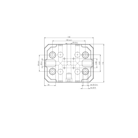 45150: Plaque simple Quick•Point® 52 (Dessin technique )