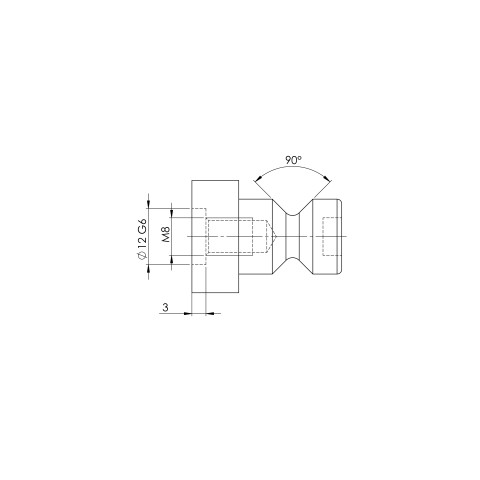 Dessin technique 45270-10: Quick•Point® 52 Pions pour espacement ø 16 mm, hauteur de l'entretoise 10 mm pour une distance de 52 mm entre les pions