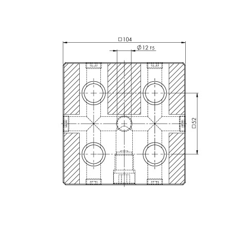 45600: Plaque simple Quick•Point® 52 (Dessin technique )