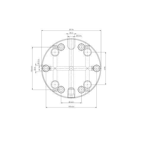 45800: Plaque ronde Quick•Point® 96 (Dessin technique )