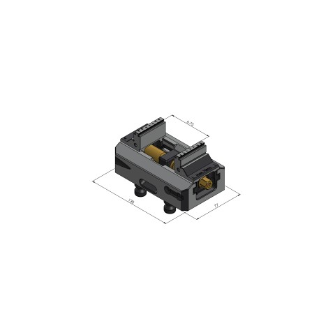 Dessin technique 48120-46: Makro•Grip® 77 Étau 5 axes Largeur des mors 46 mm Plage de serrage 0 - 120 mm