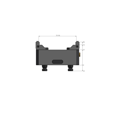 Dessin technique 48155-125: Makro•Grip® 125 Étau 5 axes largeur des mors 125 mm Plage de serrage 0 - 155 mm