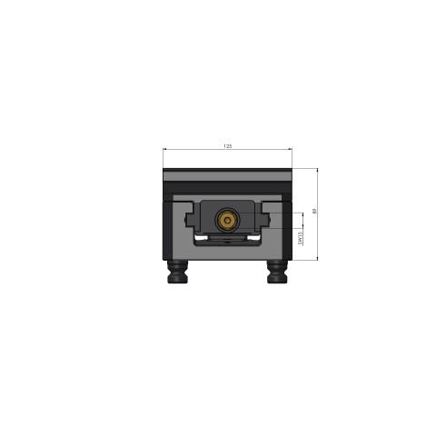 Dessin technique 48155-125: Makro•Grip® 125 Étau 5 axes largeur des mors 125 mm Plage de serrage 0 - 155 mm