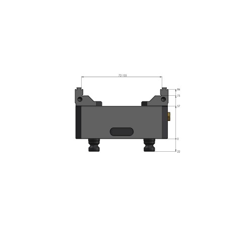 Dessin technique 48155-77: Makro•Grip® 125 Étau 5 axes Largeur des mors 77 mm Plage de serrage 0 - 155 mm