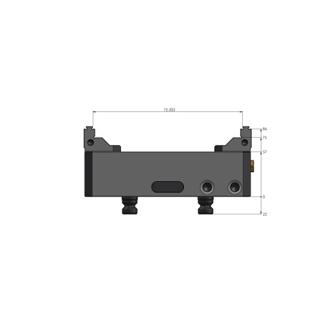 Dessin technique 48205-125: Makro•Grip® 125 Étau 5 axes largeur des mors 125 mm Plage de serrage 0 - 205 mm