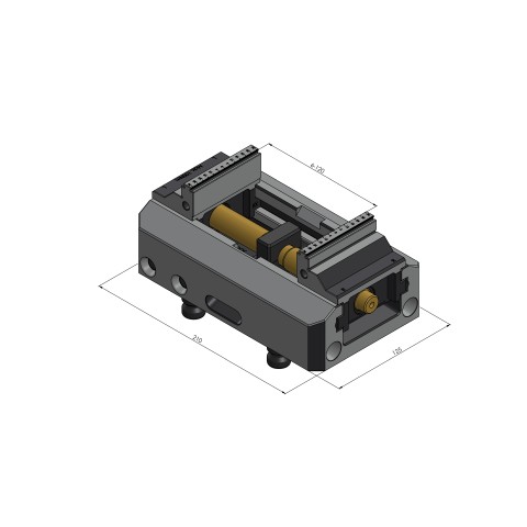 Dessin technique 48205-77: Makro•Grip® 125 Étau 5 axes Largeur des mors 77 mm Plage de serrage 0 - 205 mm