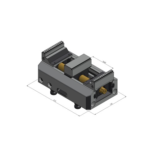 Dessin technique 48205-TG7727: Makro•Grip® 125 Mors central + vis de serrage Largeur des mors 77 mm épaisseur de la mors 27 mm, longueur de la vis 214 mm