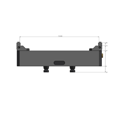 Dessin technique 48305-125: Makro•Grip® 125 Étau 5 axes largeur des mors 125 mm Plage de serrage 0 - 305 mm