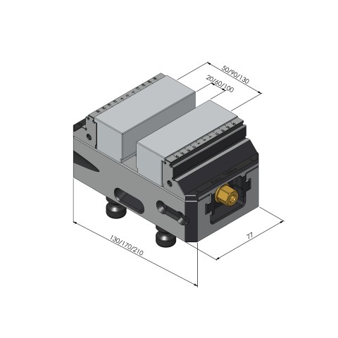 Dessin technique 48409-77: Makro•Grip® 77 Mors doux Largeur des mors 77 mm pour la face intérieure