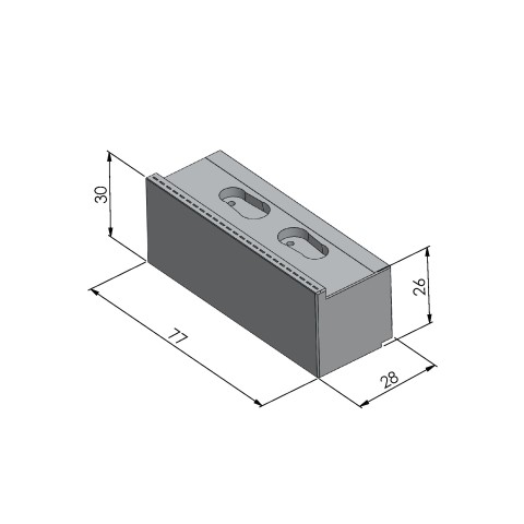 Dessin technique 48409-77: Makro•Grip® 77 Mors doux Largeur des mors 77 mm pour la face intérieure