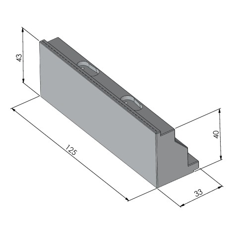 48419-125: Mors doux Makro•Grip® 125 (Dessin technique )