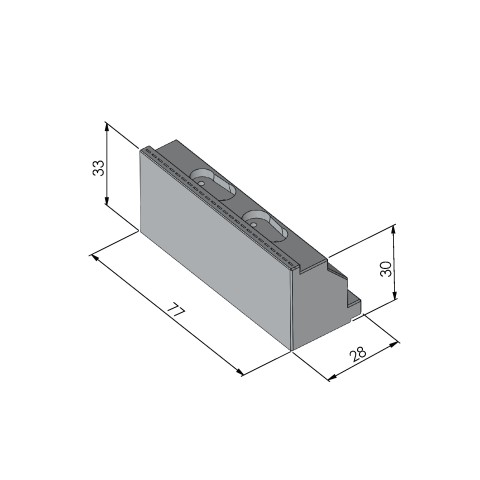 Dessin technique 48419-77: Makro•Grip® 77 Mors doux Largeur des mors 77 mm pour la face extérieure