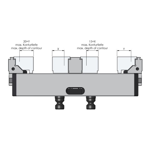 Dessin technique 48419-77: Makro•Grip® 77 Mors doux Largeur des mors 77 mm pour la face extérieure