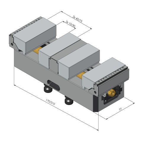 Dessin technique 48409-77: Makro•Grip® 77 Mors doux Largeur des mors 77 mm pour la face intérieure