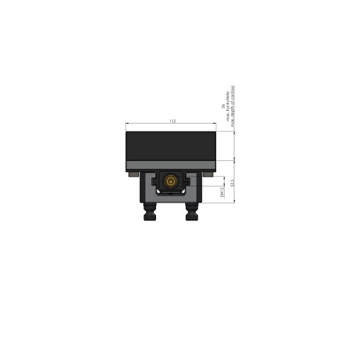 Dessin technique 49010-77: Profilo 77 Etau à serrage doux largeur des mors 112 mm plage de serrage max. 100 mm