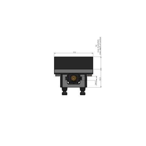 Dessin technique 49040-77: Profilo 77 Etau à serrage doux largeur des mors 112 mm plage de serrage max. 130 mm