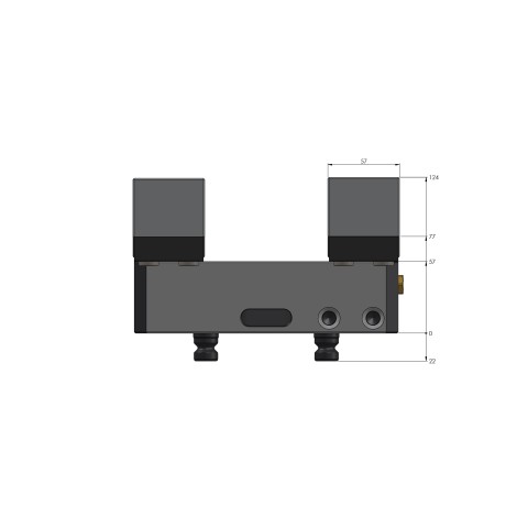 Dessin technique 49100-125: Profilo 125 Etau à serrage doux largeur des mors 160 mm plage de serrage max. 205 mm