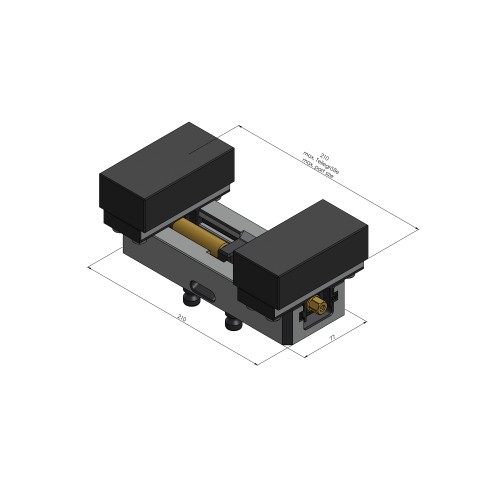 Dessin technique 49120-77: Profilo 77 Etau à serrage doux largeur des mors 112 mm plage de serrage max. 210 mm