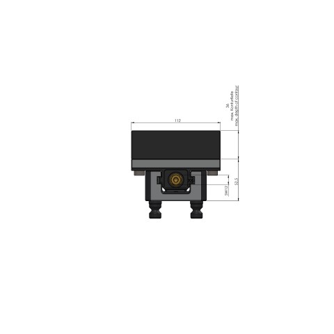 Dessin technique 49120-77: Profilo 77 Etau à serrage doux largeur des mors 112 mm plage de serrage max. 210 mm