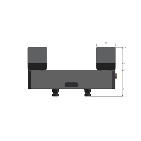 Dessin technique 49150-125: Profilo 125 Etau à serrage doux largeur des mors 160 mm plage de serrage max. 255 mm