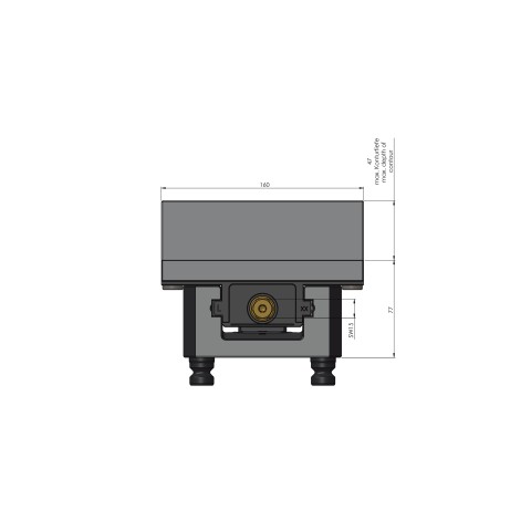 Dessin technique 49150-125: Profilo 125 Etau à serrage doux largeur des mors 160 mm plage de serrage max. 255 mm