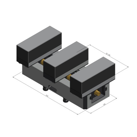 49200-TG125: Mors de base central + vis de serrage Profilo 125 (Dessin technique )