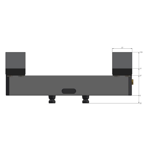 Dessin technique 49250-125: Profilo 125 Etau à serrage doux largeur des mors 160 mm plage de serrage max. 355 mm