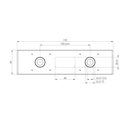 73195: Barre d'extension Quick•Point® Rail  (Dessin technique )