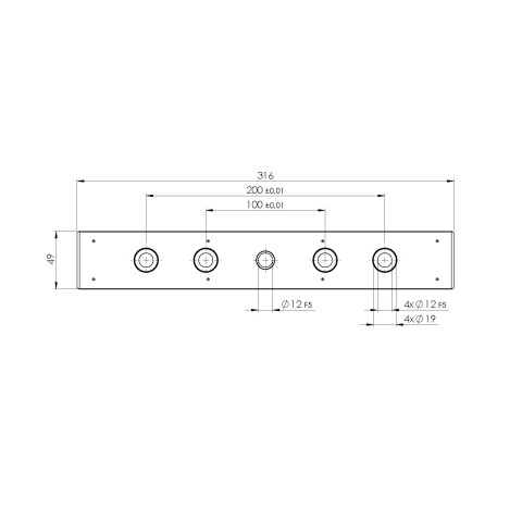 73315: Barre de serrage Quick•Point® Rail  (Dessin technique )