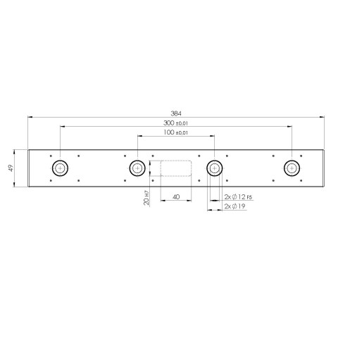 73385: Barre d'extension Quick•Point® Rail  (Dessin technique )