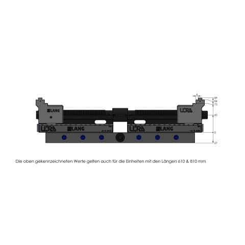 Dessin technique 81400: Makro•Grip® Ultra Set de base hauteur 45 mm, plage de serrage 40 - 410 mm