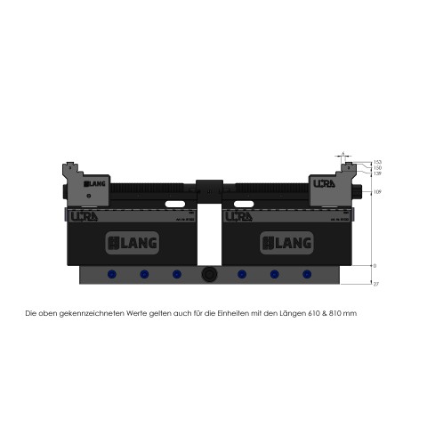 Dessin technique 81415: Makro•Grip® Ultra Set de base hauteur 109 mm, plage de serrage 40 - 410 mm