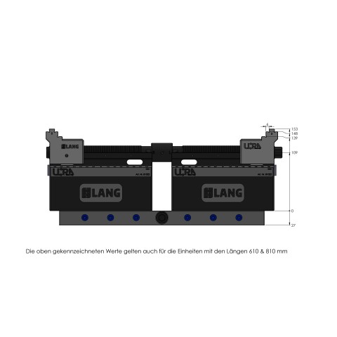 Dessin technique 81415: Makro•Grip® Ultra Set de base hauteur 109 mm, plage de serrage 40 - 410 mm