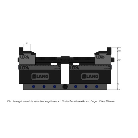 Dessin technique 81415: Makro•Grip® Ultra Set de base hauteur 109 mm, plage de serrage 40 - 410 mm